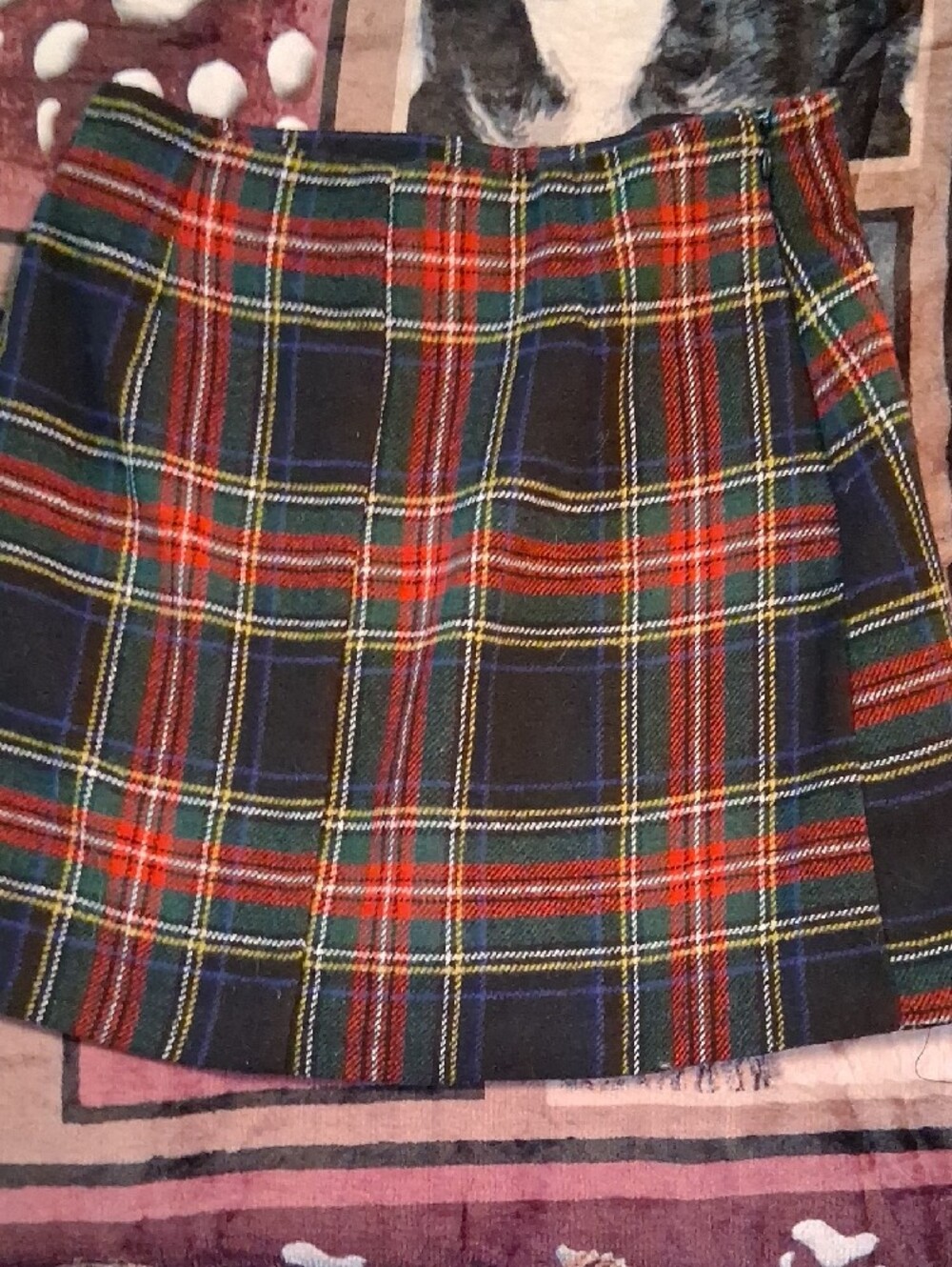 Alya Red, Green & Navy Tartan Wrap Skirt - Picture 2 of 6